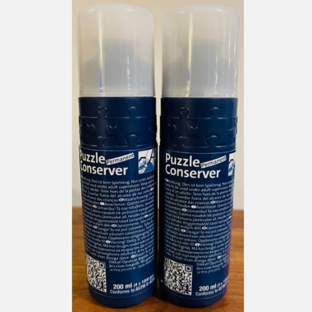 2 BOTTLES OF RAVENSBURGER PUZZLE GLUE CONSERVER - 200 ML EACH - BRAND‎ NEW